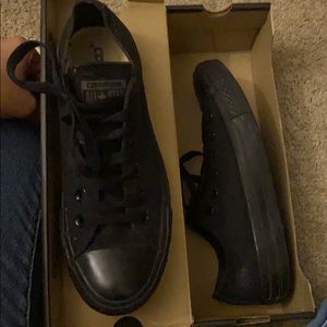 Black on Black Low Top Converse